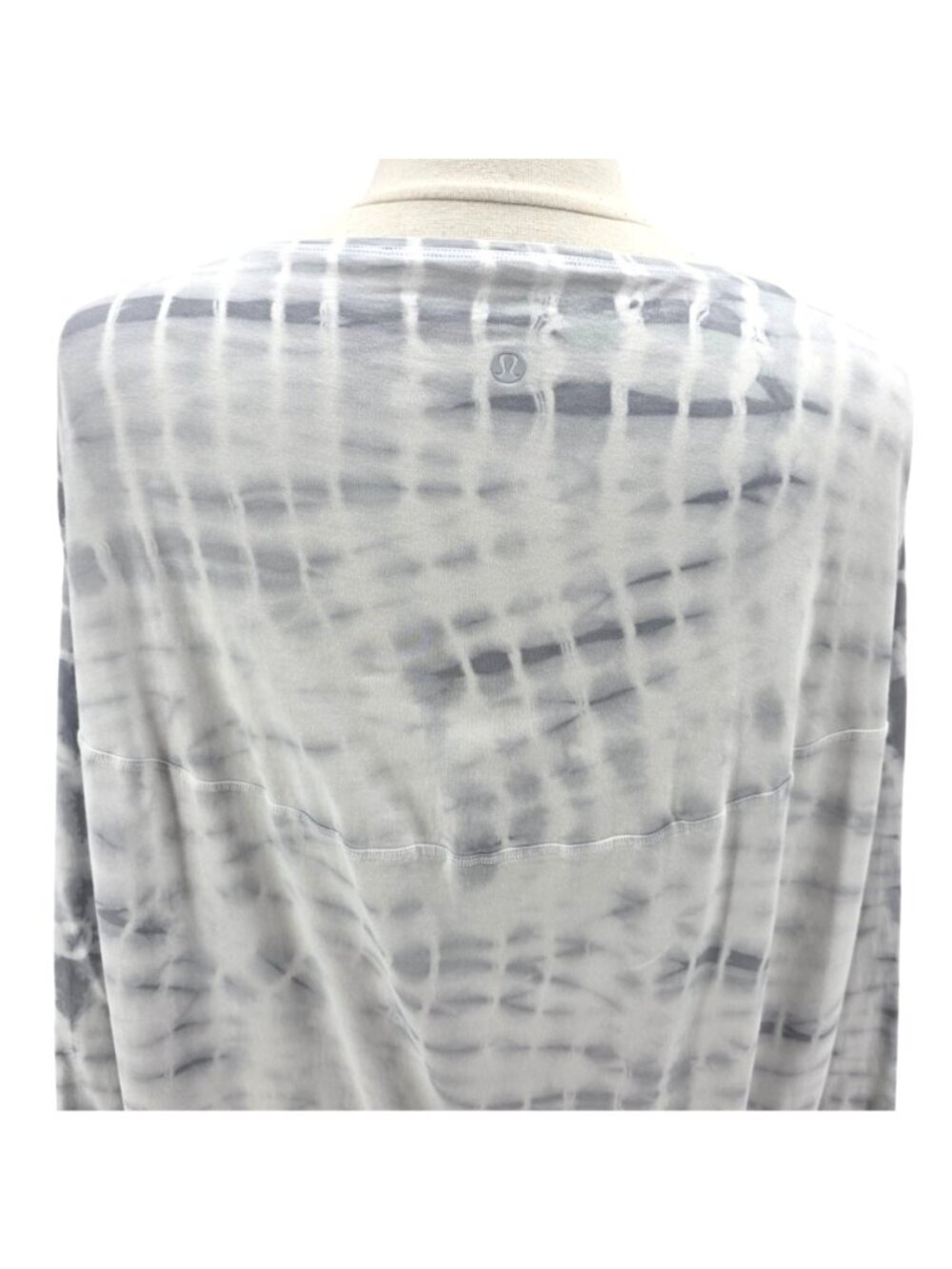 Lululemon Womens 10 Top Back In Action Long Sleeve Shirt Shibori Square White - Picture 6 of 7